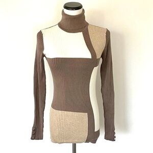Style & Co Color Block Turtleneck Sweater